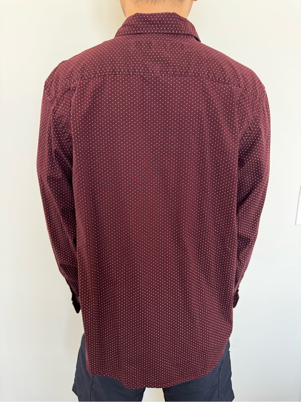 Old Navy Burgundy Dot-Print Lightweight Shirt Jacket